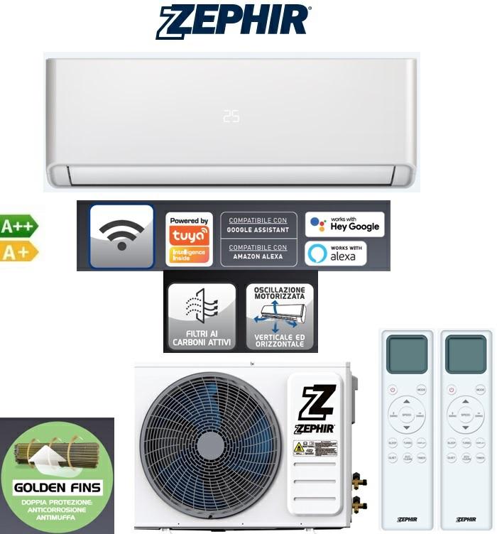 Zephir clima 12000btu inverter A++ wifi ZTQ12000 doppio telecomando