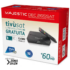 Majestic Decoder tvsat HD DVB-S2 EPG Scart HDMI DEC 265SAT con scheda