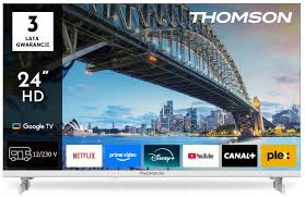 Thomson tv 24HG2S14CW  Display 24 pollici Led   Smart TV LED HD Direct  Google TV  Adattatore 12V  Bianco