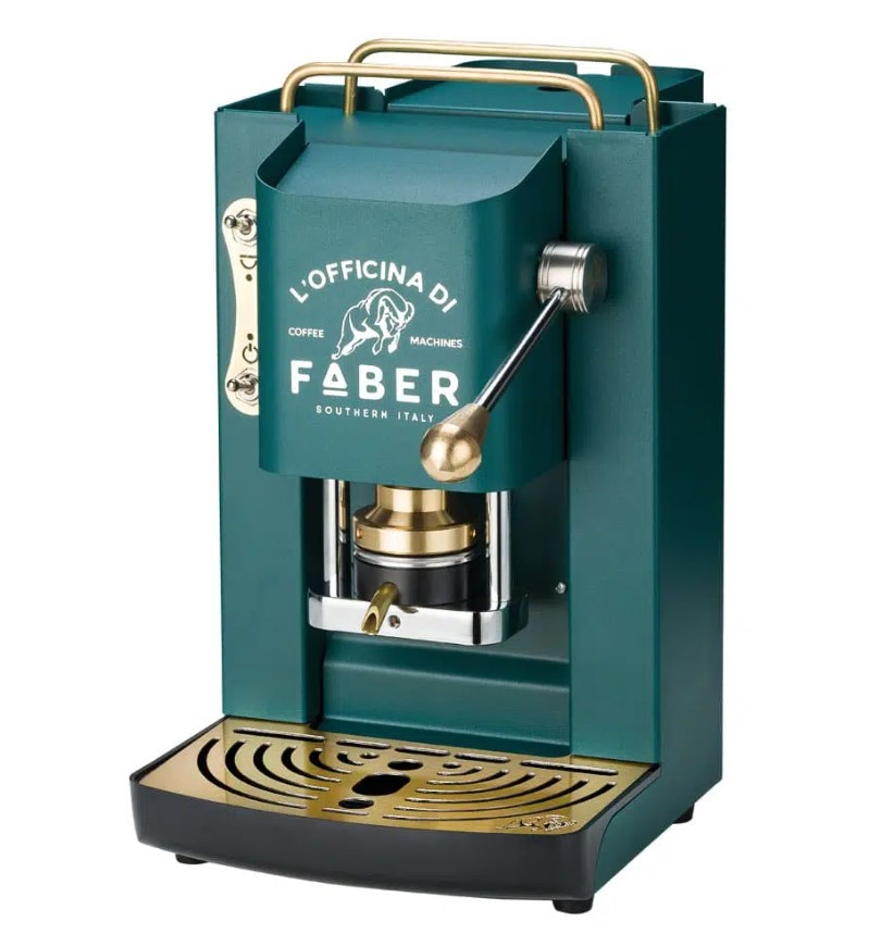 Faber macchina da ceffe a cialde pro deluxe British green